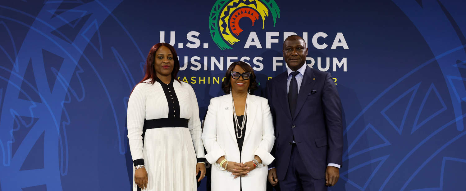 Africa Investment Forum Senior Director Chinelo Anohu (left), EXIM Chair Reta Jo Lewis and Africa Finance Corporation President Samaila Zubairu during the US Africa Business Forum
